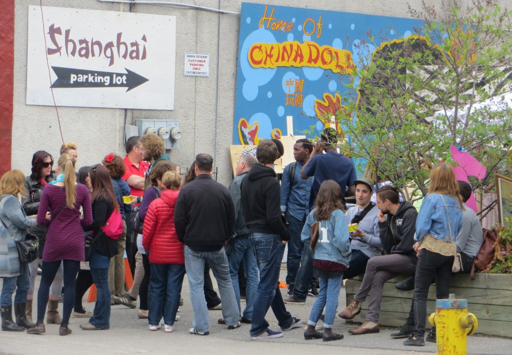 A crowd outside the Shanghai Restaurant for Chinatown Remixed. Photo: Stephen Thirlwall.