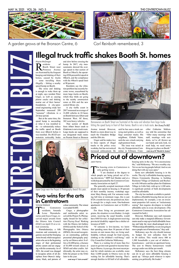 May 2021 Centretown BUZZ front page