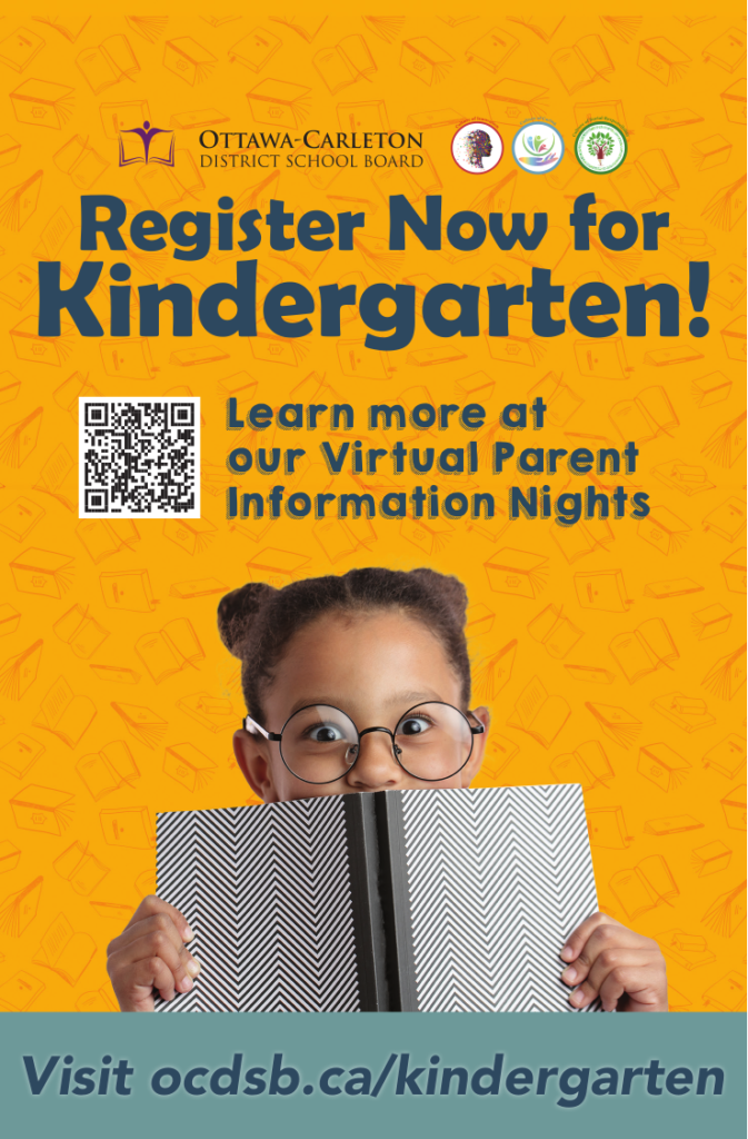 Ottawa Carleton District School Board kindergarten registration ad - January 2022
