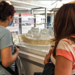 During Doors Open on June 4-5, residents could see all the options for the Block 2 development in a display at 191 Sparks, including this sculptural representation of the block in relation to Parliament Hill and downtown Ottawa. (Alayne McGregor/The BUZZ)