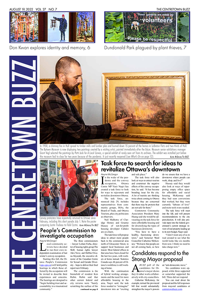 The front page of the August 2022 Centretown BUZZ. It links to a PDF of the issue.