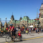 Crowds on Wellington Street in front of Parliament Hill on July 1. (Alayne McGregor/The BUZZ)