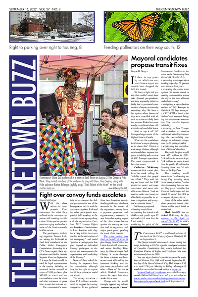 The front page of the September 2022 edition of the Centretown BUZZ.  It links to a PDF of the issue.