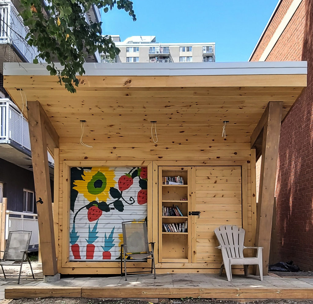 The new "Public Foods" Community Fridge and Pantry is tucked in among the high rises at 415 MacLaren. It opens September 28. (Susan Palmai)
