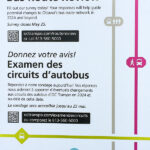 OC Transpo's poster for its Bus Route Review survey/consultation in May, 2023 (Alayne McGregor/The BUZZ)