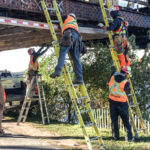 Crews started work on the Chief William Commanda Bridge in 2021. (Alayne McGregor/The BUZZ)