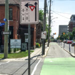This intersection of the O'Connor segregated bikeway at Waverley Street will be modified to create a raised crossing and to add bulb-outs to narrow the intersection. (Alayne McGregor/The BUZZ)