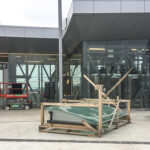 The fences came down around the new Corso Italia LRT Line 2 station on Gladstone Avenue, as it approached completion in early November 2023. (Alayne McGregor/The BUZZ)