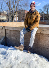 Master ice-maker Sean Oderkirk inside the Jack Purcell Park rink that he maintained this winter. (Jack Hanna/The BUZZ)