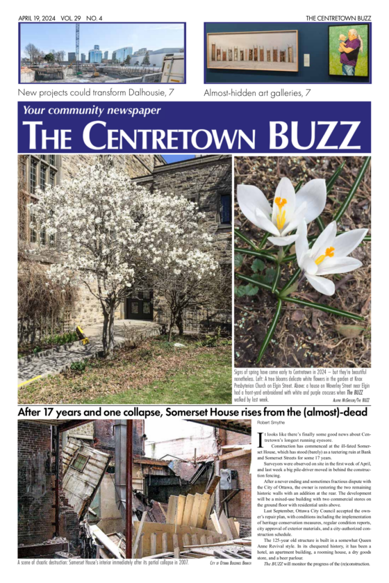 The front page of the April 2024 edition of the Centretown BUZZ.