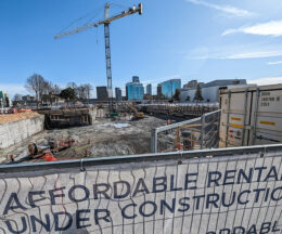 Construction at the future site of phase 2 of Mosaïq (820 Gladstone at Rochester). (Brett Delmage/The BUZZ)