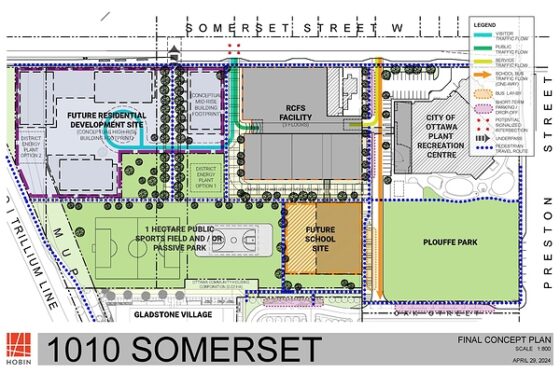 The City of Ottawa's final concept plan for the 1010 Somerset development (small version).
