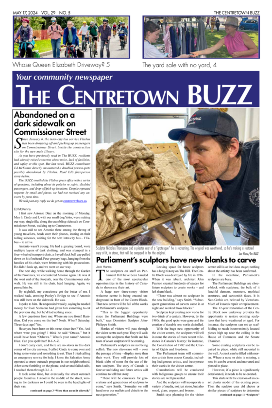 The front page of the May 2024 edition of the Centretown BUZZ.